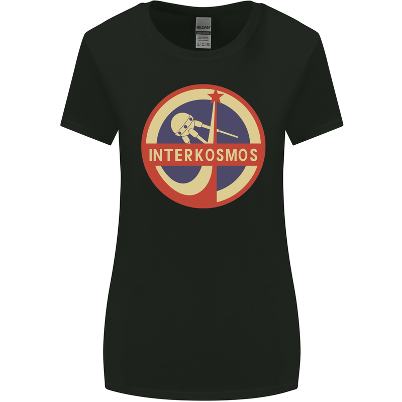 INTERKOSMOS Sputnik Soviet Space USSR CCCP Womens Wider Cut T-Shirt Black