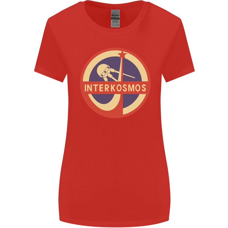 INTERKOSMOS Sputnik Soviet Space USSR CCCP Womens Wider Cut T-Shirt Red
