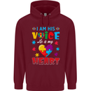 I Am His Voice He My Heart Autism Autistic Childrens Kids Hoodie Maroon