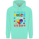I Am His Voice He My Heart Autism Autistic Childrens Kids Hoodie Peppermint