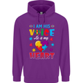 I Am His Voice He My Heart Autism Autistic Childrens Kids Hoodie Purple
