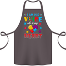 I Am His Voice He My Heart Autism Autistic Cotton Apron 100% Organic Dark Grey