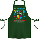 I Am His Voice He My Heart Autism Autistic Cotton Apron 100% Organic Forest Green