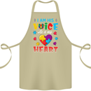 I Am His Voice He My Heart Autism Autistic Cotton Apron 100% Organic Khaki