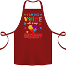 I Am His Voice He My Heart Autism Autistic Cotton Apron 100% Organic Maroon