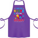 I Am His Voice He My Heart Autism Autistic Cotton Apron 100% Organic Purple