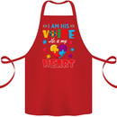 I Am His Voice He My Heart Autism Autistic Cotton Apron 100% Organic Red
