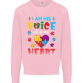 I Am His Voice He My Heart Autism Autistic Kids Sweatshirt Jumper Light Pink