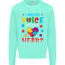 I Am His Voice He My Heart Autism Autistic Kids Sweatshirt Jumper Peppermint