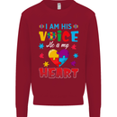I Am His Voice He My Heart Autism Autistic Kids Sweatshirt Jumper Red