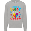 I Am His Voice He My Heart Autism Autistic Kids Sweatshirt Jumper Sports Grey