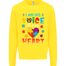 I Am His Voice He My Heart Autism Autistic Kids Sweatshirt Jumper Yellow