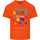 I Am His Voice He My Heart Autism Autistic Kids T-Shirt Childrens Orange