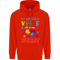 I Am His Voice He My Heart Autism Autistic Mens 80% Cotton Hoodie Bright Red