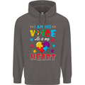 I Am His Voice He My Heart Autism Autistic Mens 80% Cotton Hoodie Charcoal