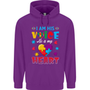 I Am His Voice He My Heart Autism Autistic Mens 80% Cotton Hoodie Purple