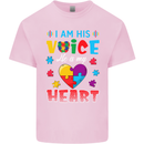 I Am His Voice He My Heart Autism Autistic Mens Cotton T-Shirt Tee Top Light Pink