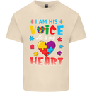 I Am His Voice He My Heart Autism Autistic Mens Cotton T-Shirt Tee Top Natural