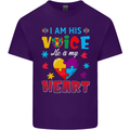 I Am His Voice He My Heart Autism Autistic Mens Cotton T-Shirt Tee Top Purple