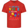 I Am His Voice He My Heart Autism Autistic Mens Cotton T-Shirt Tee Top Red