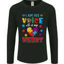 I Am His Voice He My Heart Autism Autistic Mens Long Sleeve T-Shirt Black