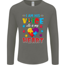 I Am His Voice He My Heart Autism Autistic Mens Long Sleeve T-Shirt Charcoal