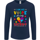 I Am His Voice He My Heart Autism Autistic Mens Long Sleeve T-Shirt Navy Blue