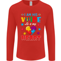 I Am His Voice He My Heart Autism Autistic Mens Long Sleeve T-Shirt Red