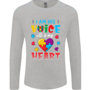 I Am His Voice He My Heart Autism Autistic Mens Long Sleeve T-Shirt Sports Grey