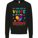 I Am His Voice He My Heart Autism Autistic Mens Sweatshirt Jumper Black