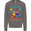 I Am His Voice He My Heart Autism Autistic Mens Sweatshirt Jumper Charcoal