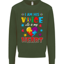 I Am His Voice He My Heart Autism Autistic Mens Sweatshirt Jumper Forest Green