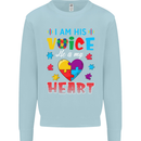I Am His Voice He My Heart Autism Autistic Mens Sweatshirt Jumper Light Blue