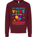 I Am His Voice He My Heart Autism Autistic Mens Sweatshirt Jumper Maroon