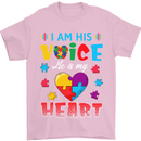 I Am His Voice He My Heart Autism Autistic Mens T-Shirt Cotton Gildan Light Pink