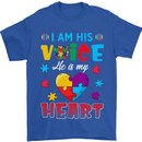I Am His Voice He My Heart Autism Autistic Mens T-Shirt Cotton Gildan Royal Blue
