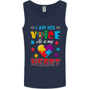 I Am His Voice He My Heart Autism Autistic Mens Vest Tank Top Navy Blue