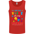 I Am His Voice He My Heart Autism Autistic Mens Vest Tank Top Red