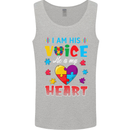 I Am His Voice He My Heart Autism Autistic Mens Vest Tank Top Sports Grey