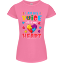 I Am His Voice He My Heart Autism Autistic Womens Petite Cut T-Shirt Azalea