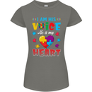 I Am His Voice He My Heart Autism Autistic Womens Petite Cut T-Shirt Charcoal