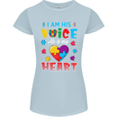 I Am His Voice He My Heart Autism Autistic Womens Petite Cut T-Shirt Light Blue