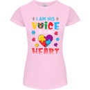 I Am His Voice He My Heart Autism Autistic Womens Petite Cut T-Shirt Light Pink