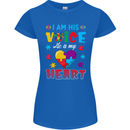 I Am His Voice He My Heart Autism Autistic Womens Petite Cut T-Shirt Royal Blue