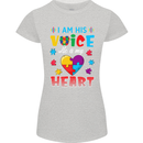 I Am His Voice He My Heart Autism Autistic Womens Petite Cut T-Shirt Sports Grey
