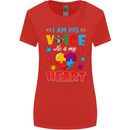 I Am His Voice He My Heart Autism Autistic Womens Wider Cut T-Shirt Red