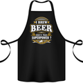 I Brew Beer What's Your Superpower? Alcohol Cotton Apron 100% Organic Black