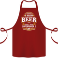 I Brew Beer What's Your Superpower? Alcohol Cotton Apron 100% Organic Maroon