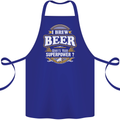 I Brew Beer What's Your Superpower? Alcohol Cotton Apron 100% Organic Royal Blue