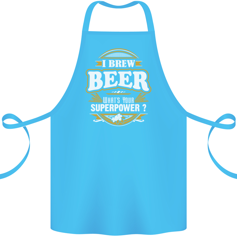 I Brew Beer What's Your Superpower? Alcohol Cotton Apron 100% Organic Turquoise
